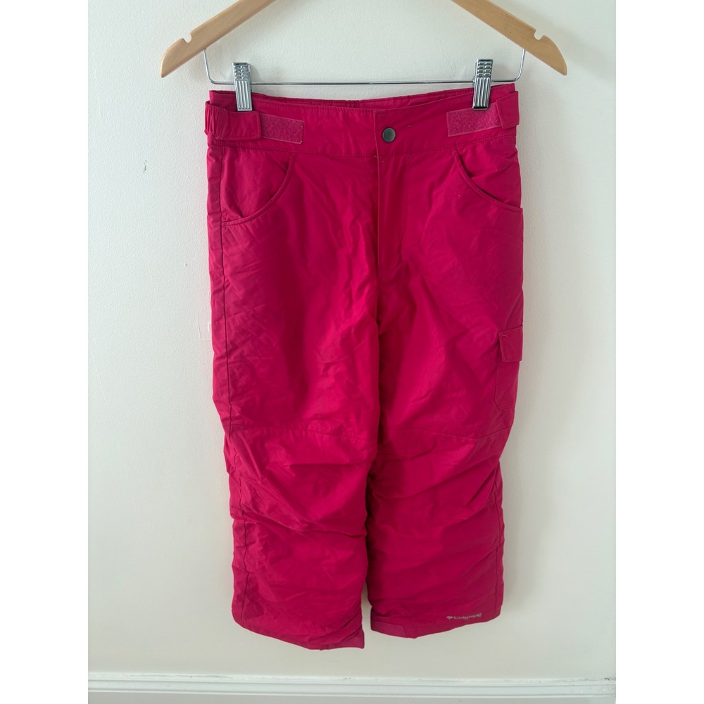 Columbia Girls Pink Insulated Snow Pants Medium 10/12 Ski Snowboard Cargo Pants